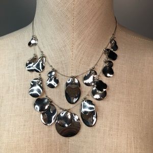 Double strand Statement Necklace Silver